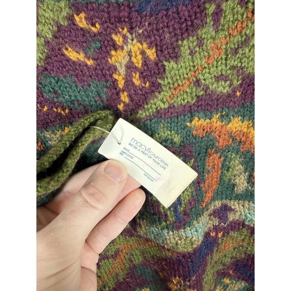 NWT Vitruvian Design Mens M Wool Hand Knit Sweater Multicolor Vintage Nordic VTG - Picture 2 of 8